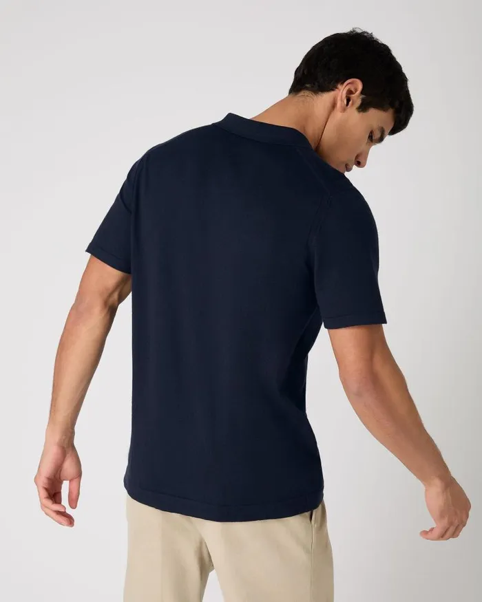 NPeal Polos and Tshirts Men Polo Cotton Cashmere TShirt Navy Blue