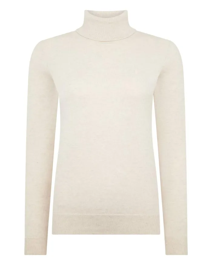 NPeal Roll Necks Women The Jockey Club Roll Neck Cashmere Jumper Ecru White