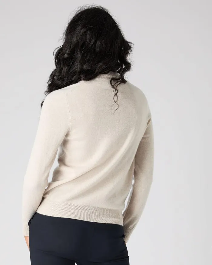 NPeal Roll Necks Women The Jockey Club Roll Neck Cashmere Jumper Ecru White