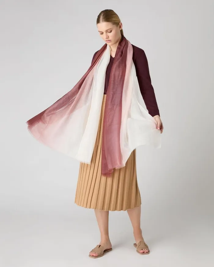 NPeal Sarongs and Kaftans Women Dip Dye Cashmere Scarf Clove Brown