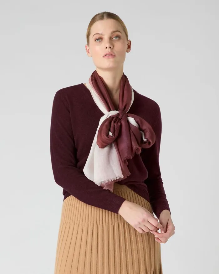NPeal Sarongs and Kaftans Women Dip Dye Cashmere Scarf Clove Brown