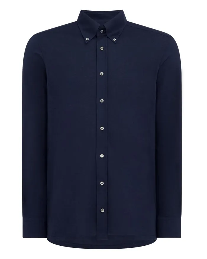 NPeal Shirts Men Button Down Collar Shirt Navy Blue
