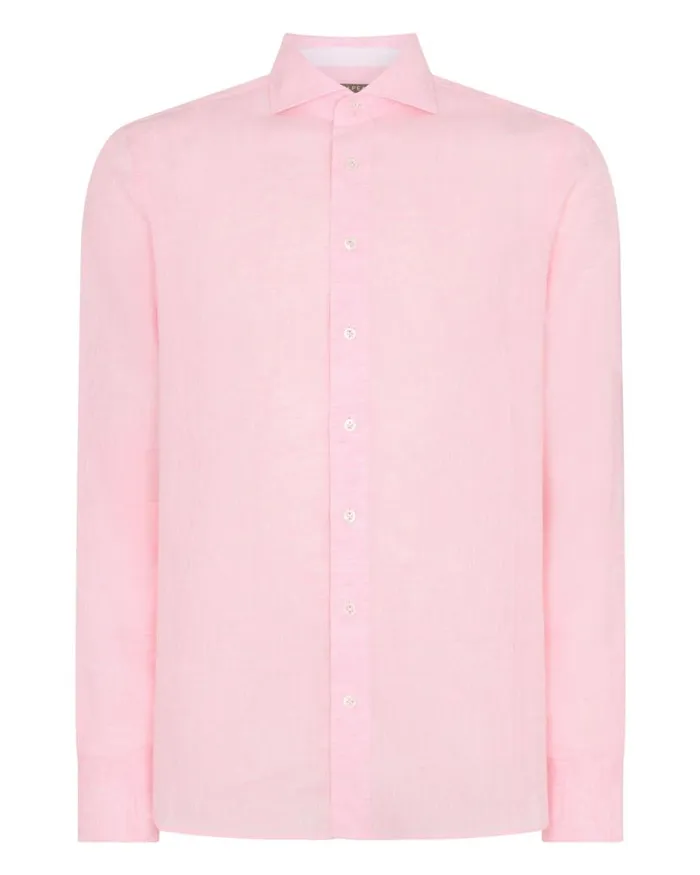 NPeal Shirts Men Cannes Linen Shirt Pink