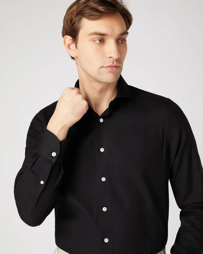 NPeal Shirts Men Cashmere Touch Shirt Navy Blue