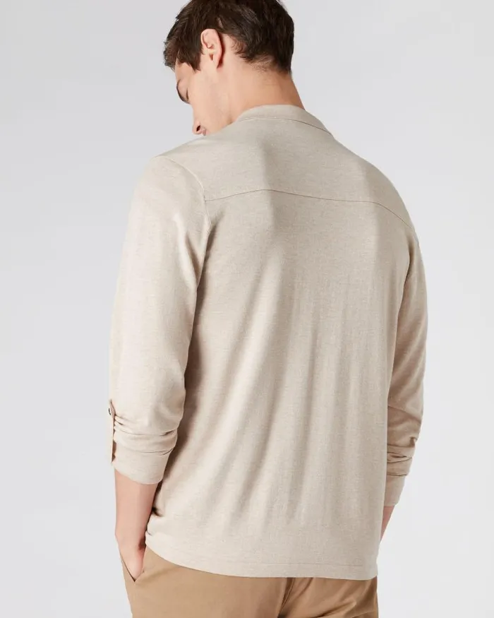 NPeal Shirts Men Double Pocket Cotton Cashmere Shirt Sandstone Brown