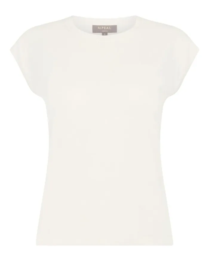 NPeal Tops and Tshirts Women Cotton Cashmere Silk Top New Ivory White