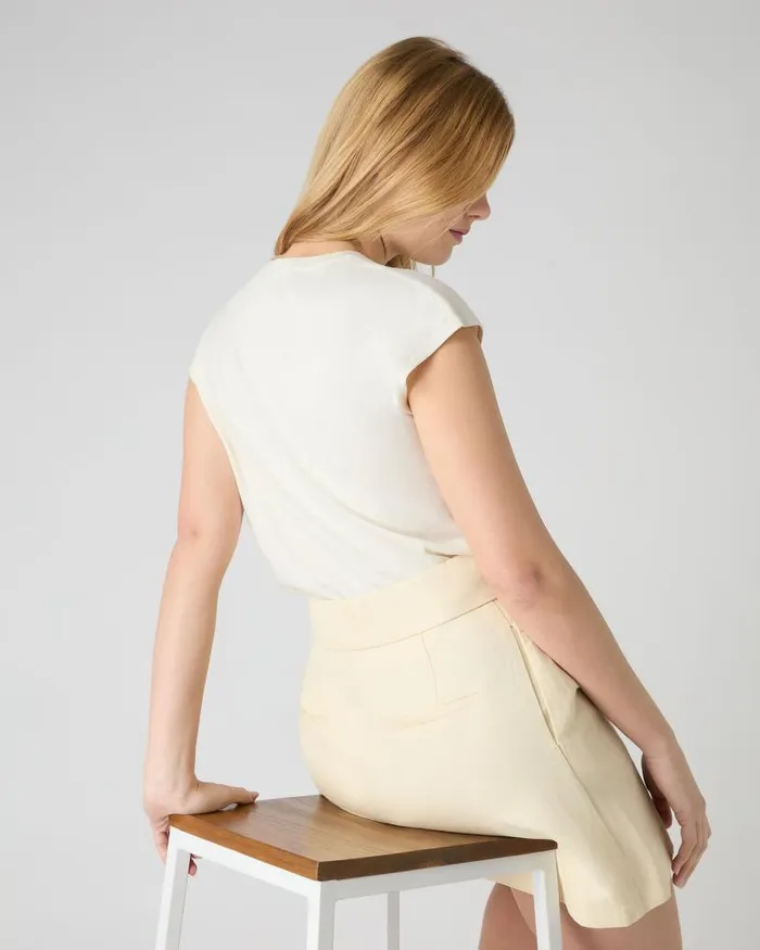 NPeal Tops and Tshirts Women Cotton Cashmere Silk Top New Ivory White
