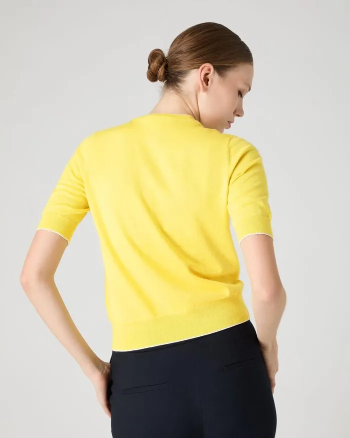 NPeal Tops and Tshirts Women Cotton Cashmere TShirt Sunshine Yellow