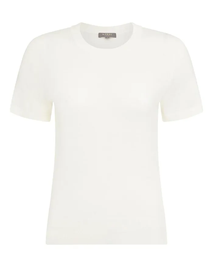 NPeal Tops and Tshirts Women Isla Superfine Cashmere TShirt New Ivory White