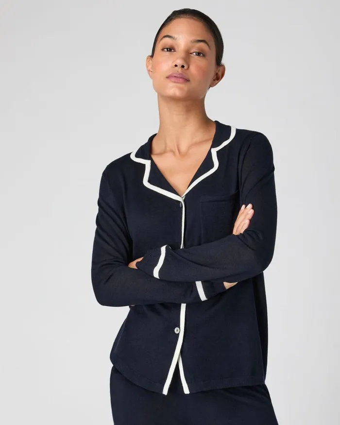 NPeal Tops and Tshirts Women Pyjama Top Navy Blue