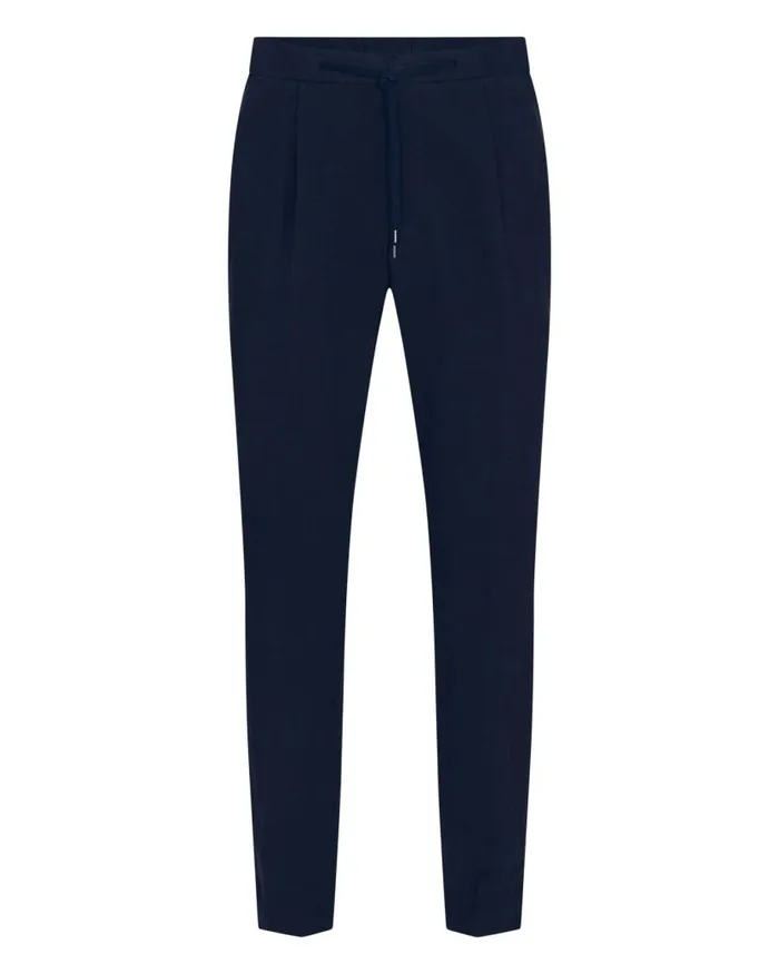 NPeal Trousers Men Sorrento Linen Drawstring Trouser Navy Blue