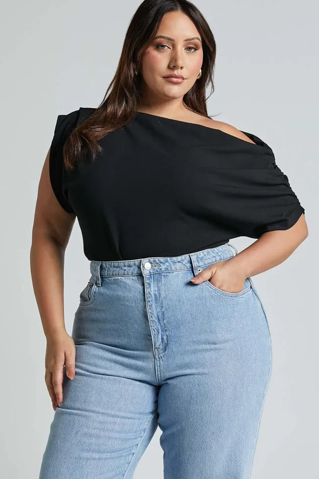 Nalfie Top 8211 Asymmetrical Top In Black Women Showpo Tops