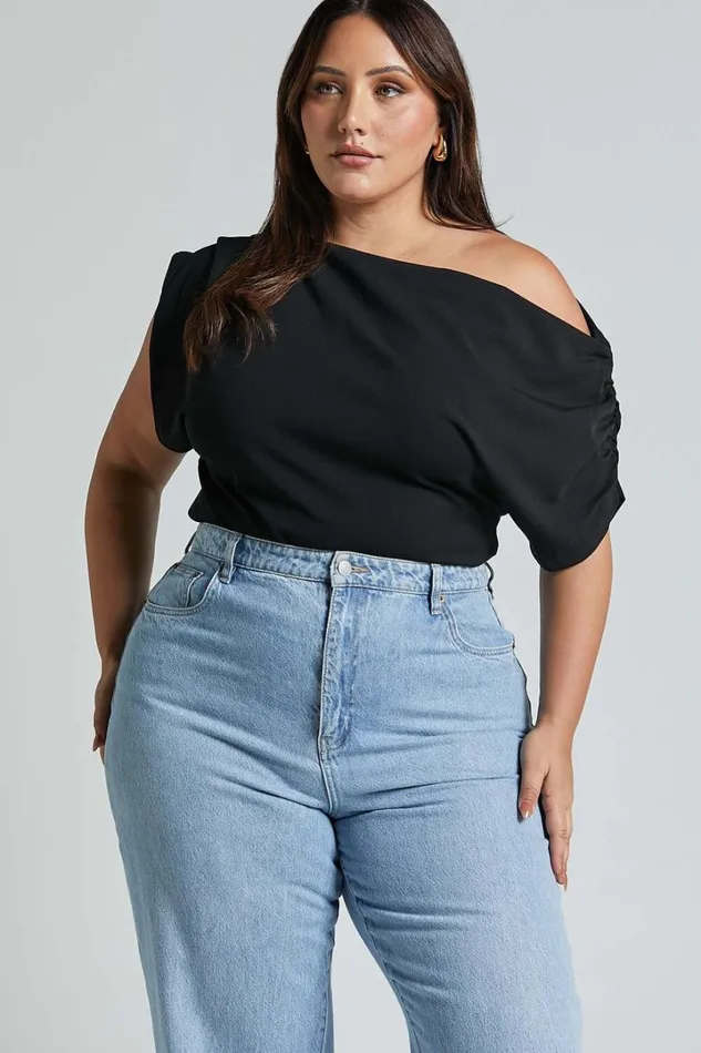 Nalfie Top 8211 Asymmetrical Top In Black Women Showpo Tops