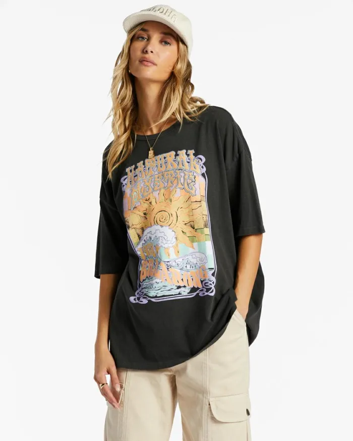 Natural Mystic TShirt Off Black Women Billabong Graphic Tees and Tanks