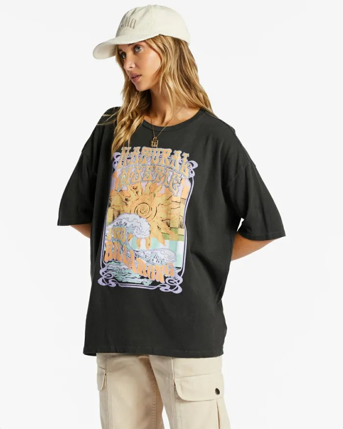 Natural Mystic TShirt Off Black Women Billabong Graphic Tees and Tanks