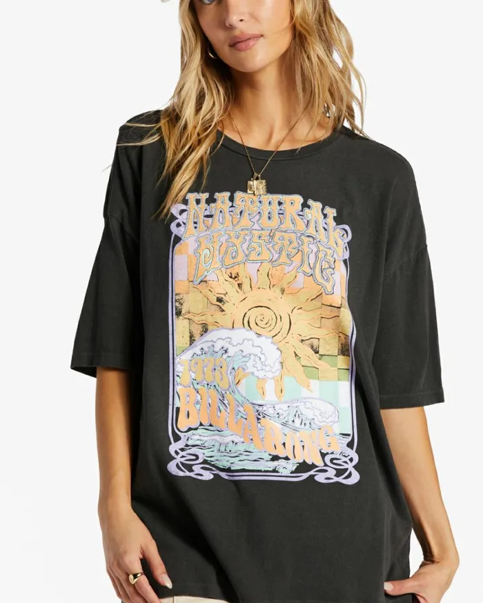 Natural Mystic TShirt Off Black Women Billabong Graphic Tees and Tanks