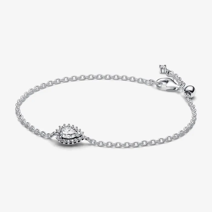 Noncharm Bracelets Women Pandora Sparkling Pear Halo Chain Bracelet