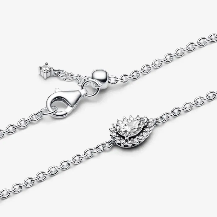 Noncharm Bracelets Women Pandora Sparkling Pear Halo Chain Bracelet