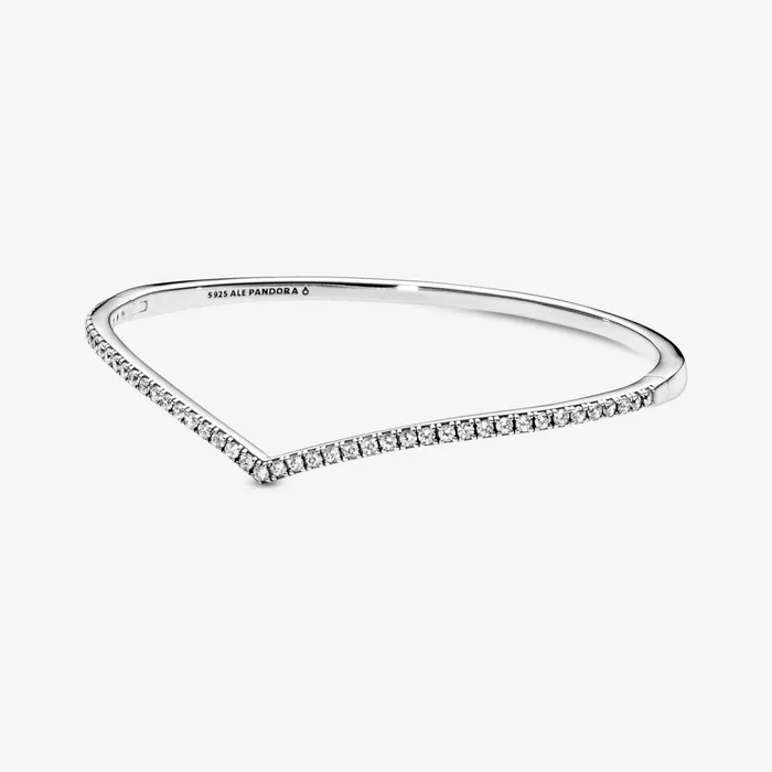 Noncharm Bracelets Women Pandora Sparkling Wishbone Bangle