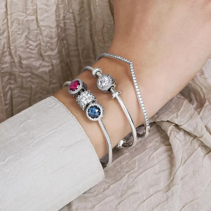 Noncharm Bracelets Women Pandora Sparkling Wishbone Bangle