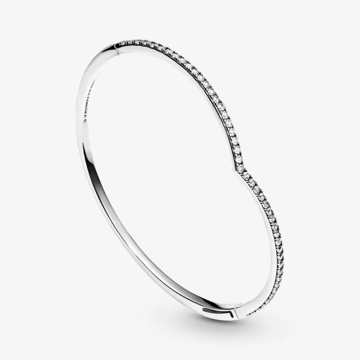 Noncharm Bracelets Women Pandora Sparkling Wishbone Bangle