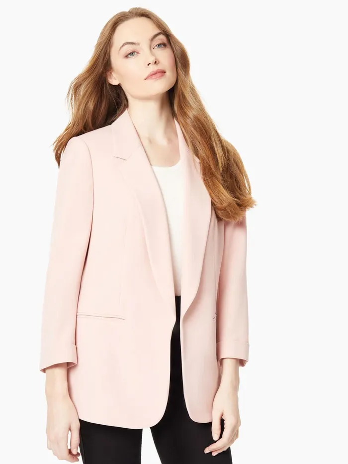 Notch Collar Rolled Cuff BiStretch Blazer Women Jones New York Blazers Notch Collar Rolled Cuff BiStretch Blazer Women Jones New York Blazers