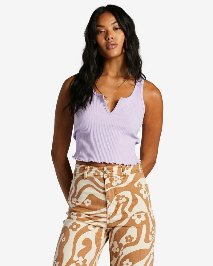 Notch Tank Ribbed Tank Top Lilac Breeze Women Billabong Tops