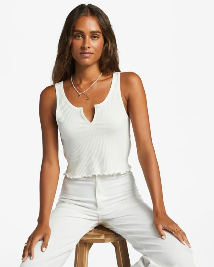 Notch Tank Ribbed Tank Top Salt Crystal Women Billabong Tops