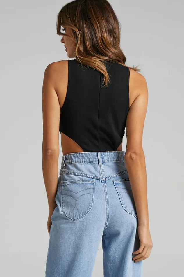 Nuala Bodysuit 8211 High Neck Side Cut Out Bodysuit In Black Women Showpo Curve Clothes