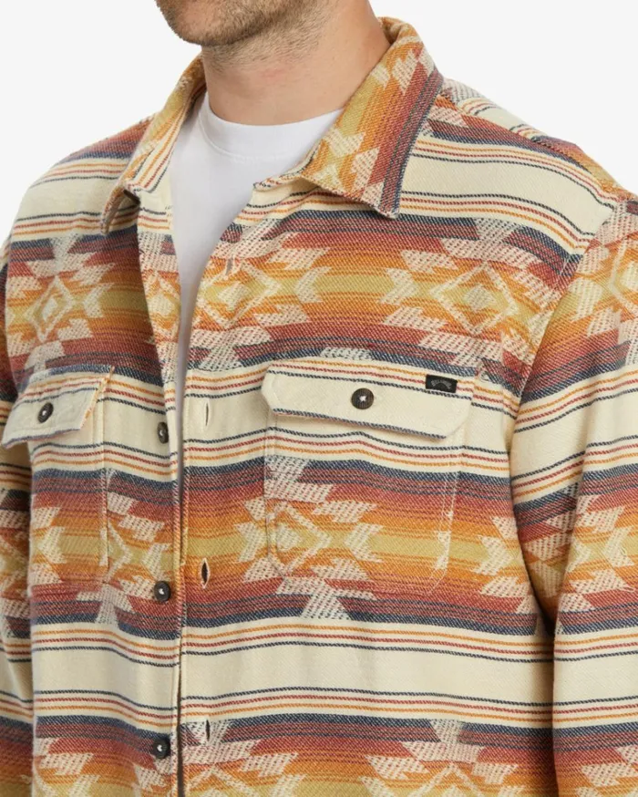 Offshore Jacquard Flannel Long Sleeve Shirt Gold Men Billabong Flannels