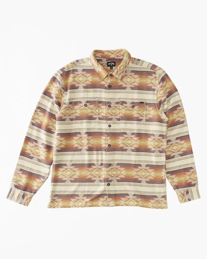 Offshore Jacquard Flannel Long Sleeve Shirt Gold Men Billabong Flannels
