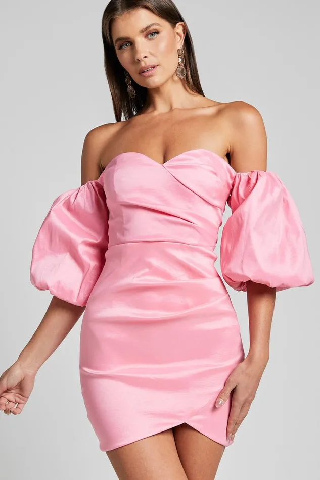 Olive Mini Dress 8211 Sweetheart Off Shoulder Short Puff Sleeve In Pink Women Showpo Dresses Olive Mini Dress 8211 Sweetheart Off Shoulder Short Puff Sleeve In Pink Women Showpo Dresses