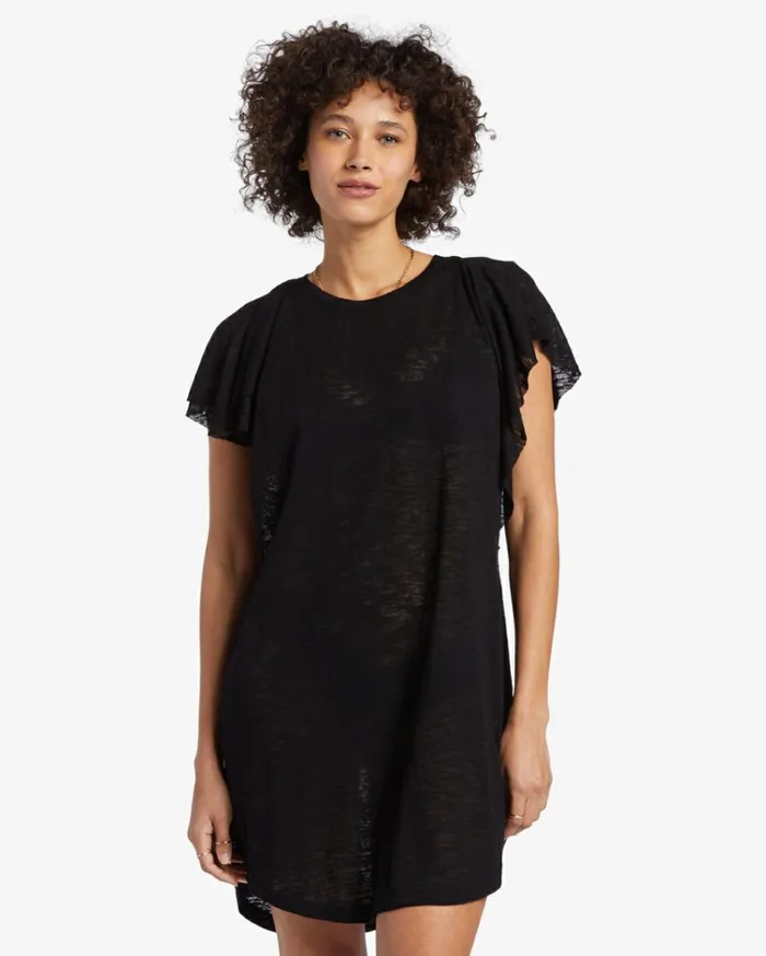 Out For Waves CoverUp Dress Black Pebble Women Billabong Beach Cover Ups