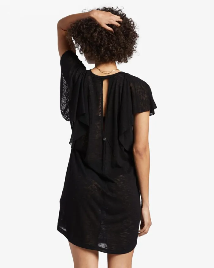 Out For Waves CoverUp Dress Black Pebble Women Billabong Beach Cover Ups