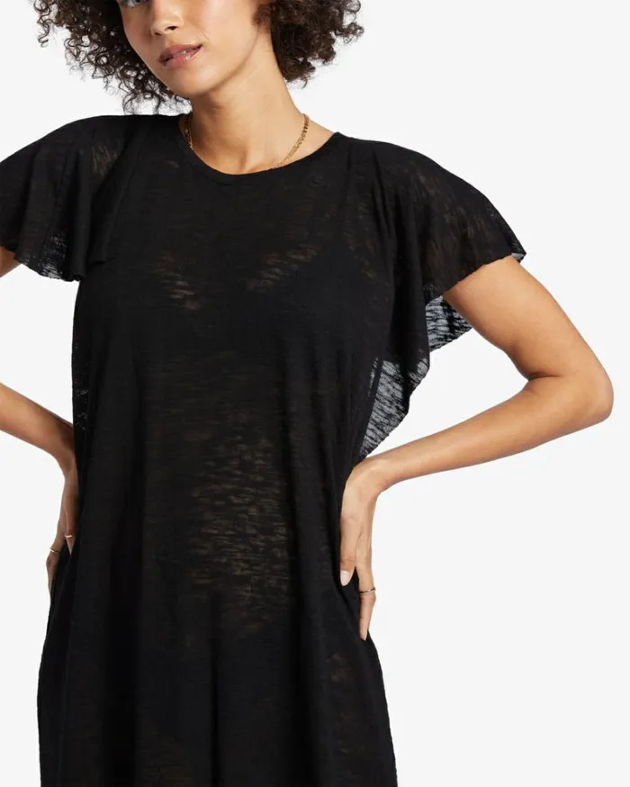 Out For Waves CoverUp Dress Black Pebble Women Billabong Beach Cover Ups