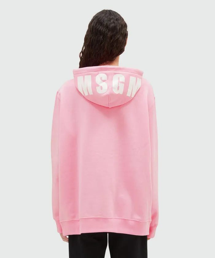 Oversized Sweatshirt With A Maxi Logo Print On The Hood Women MSGM Hoodies And Sweatshirts