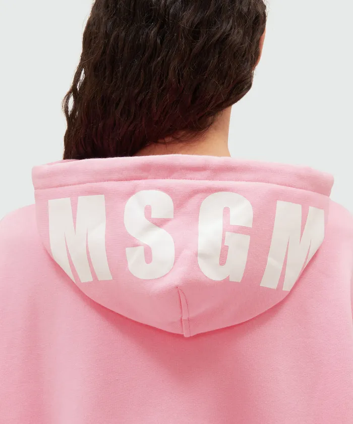 Oversized Sweatshirt With A Maxi Logo Print On The Hood Women MSGM Hoodies And Sweatshirts