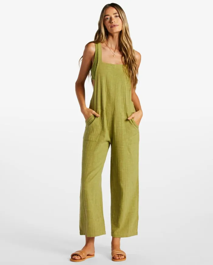 Pacific Time Strappy Jumpsuit Green Eyes Women Billabong Rompers and Jumpsuits