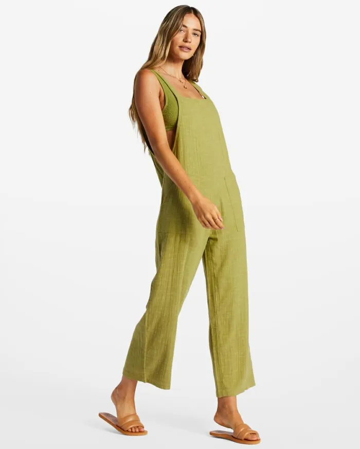 Pacific Time Strappy Jumpsuit Green Eyes Women Billabong Rompers and Jumpsuits