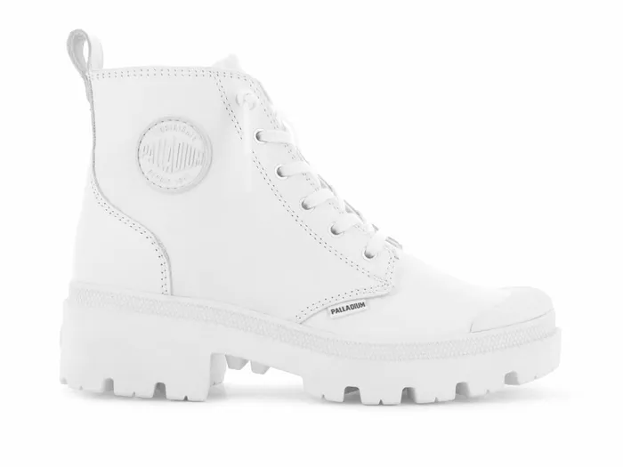 Palladium Pallabase Leather Whiteblack Women Heel Boots