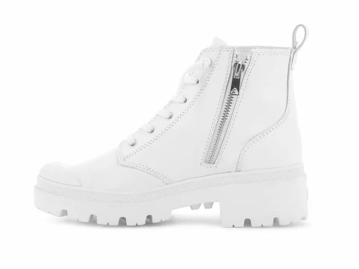 Palladium Pallabase Leather Whiteblack Women Heel Boots