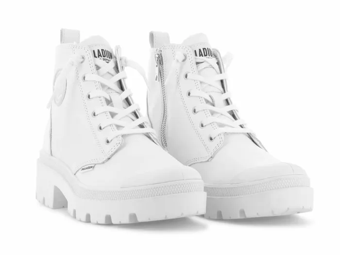 Palladium Pallabase Leather Whiteblack Women Heel Boots