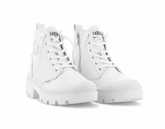 Palladium Pallabase Leather Whiteblack Women Heel Boots