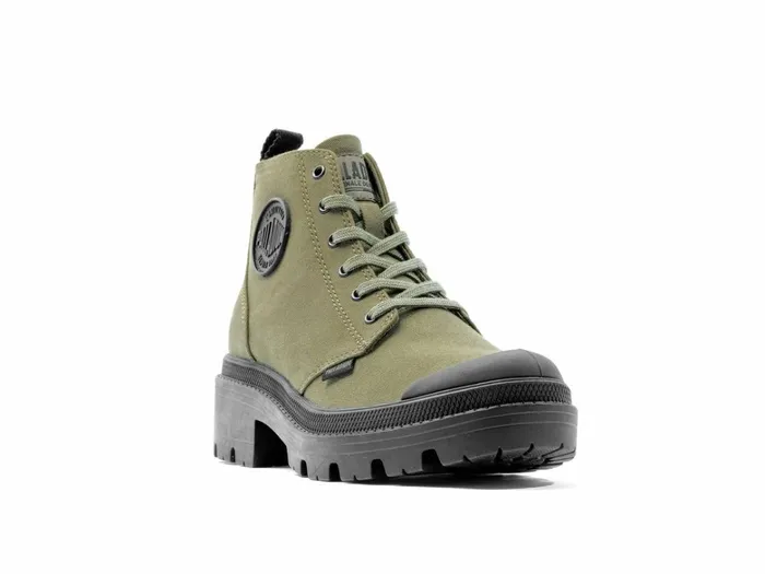 Palladium Pallabase Twill Olive Night Women Boots