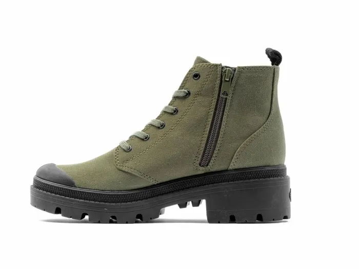 Palladium Pallabase Twill Olive Night Women Boots