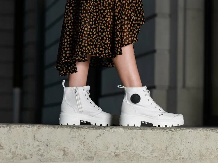 Palladium Pallabase Twill Star White Women Boots