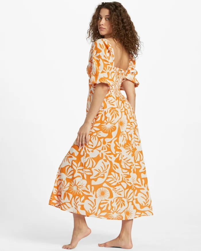 Paradise Cove 2 Dress Dried Mango Women Billabong Midi Dresses