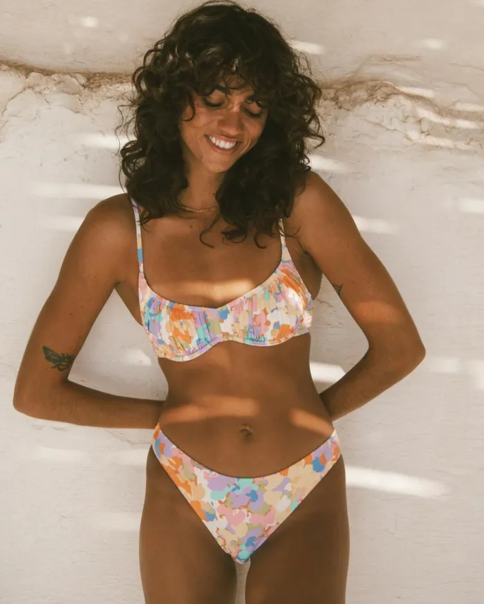 Paradise Cove Ruched Bralette Bralette Bikini Top Multi Women Billabong Bikinis