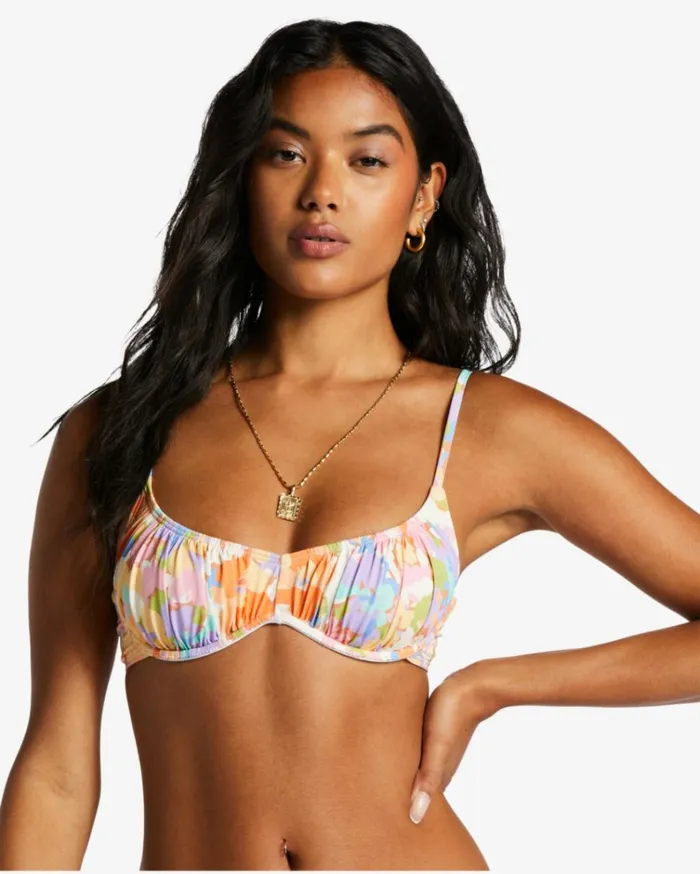 Paradise Cove Ruched Bralette Bralette Bikini Top Multi Women Billabong Bikinis