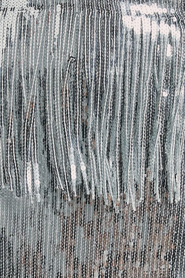 Paris Mini Skirt 8211 Sequin Fringe High Waisted Skirt In Silver Women Showpo Skirts